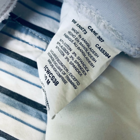 Lee Blue and White Striped Women's Cargo Shorts - Picture 6 of 7